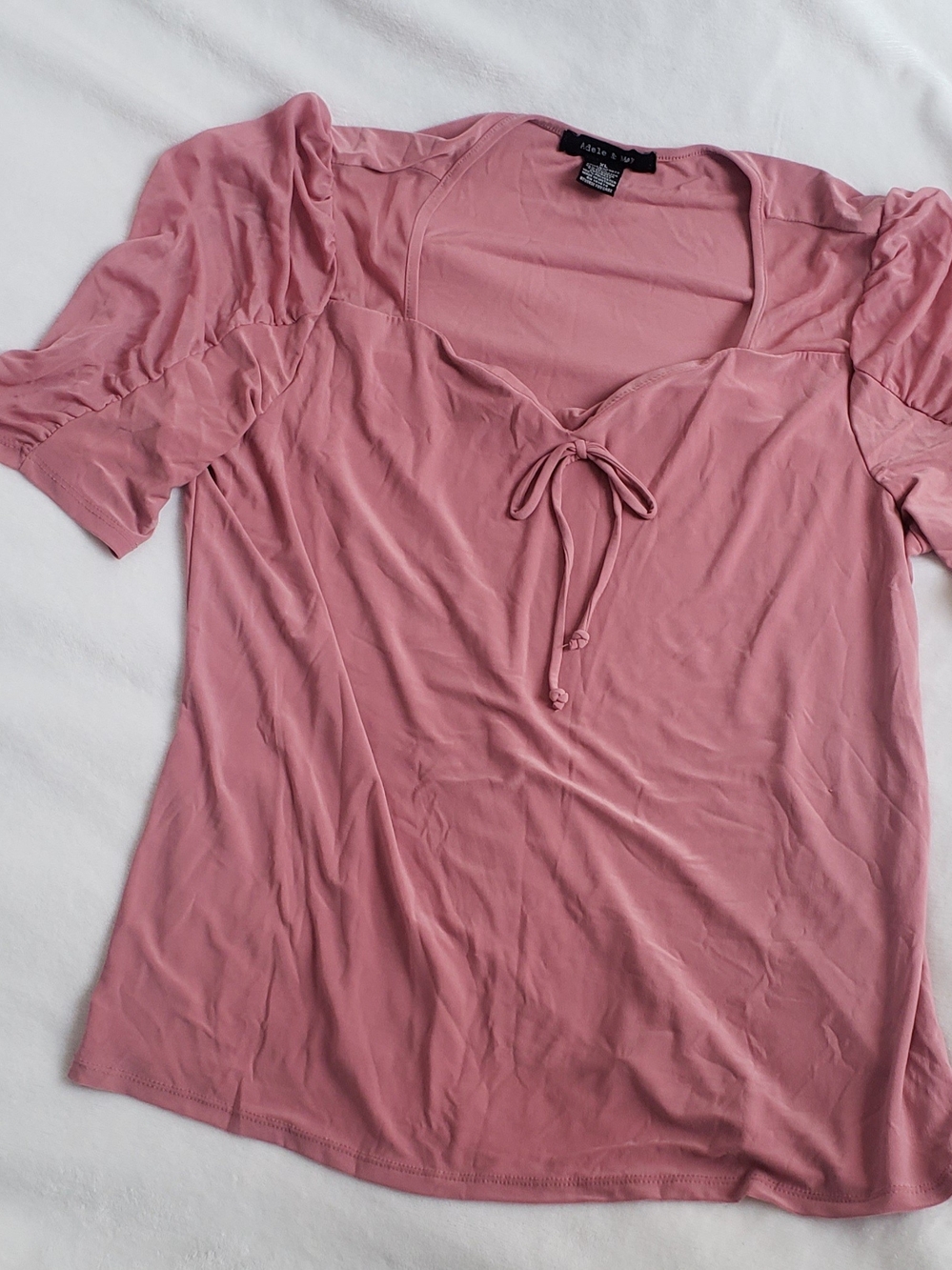 Rose Pink Short-Sleeve Blouse